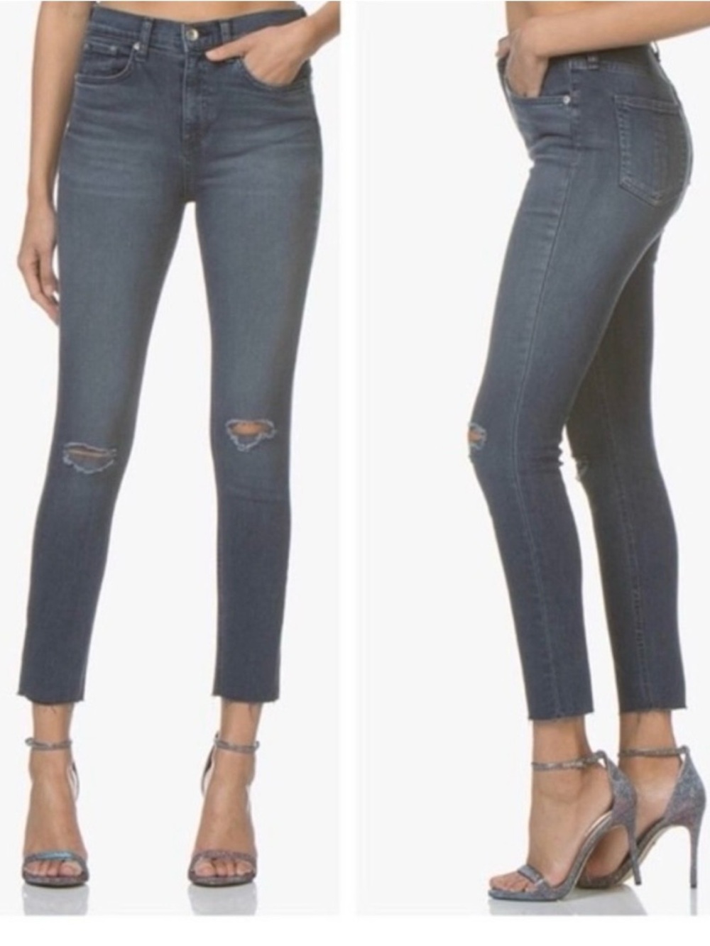 Rag & Bone High Rise Ankle Skinny Raw Hem Distressed
Alec Wash Size 28 Edgy